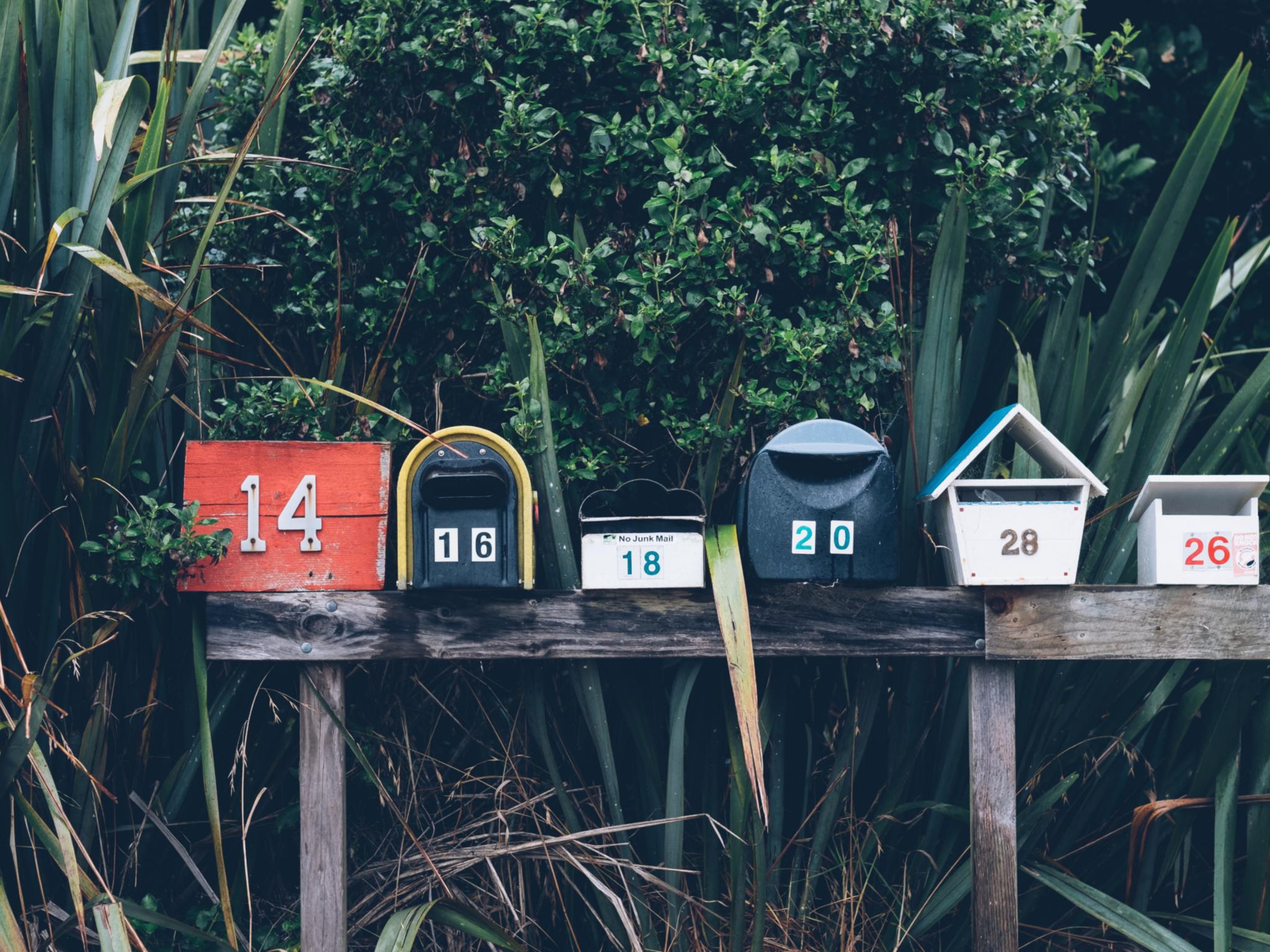 Briefkästen im Wald von Neuseeland