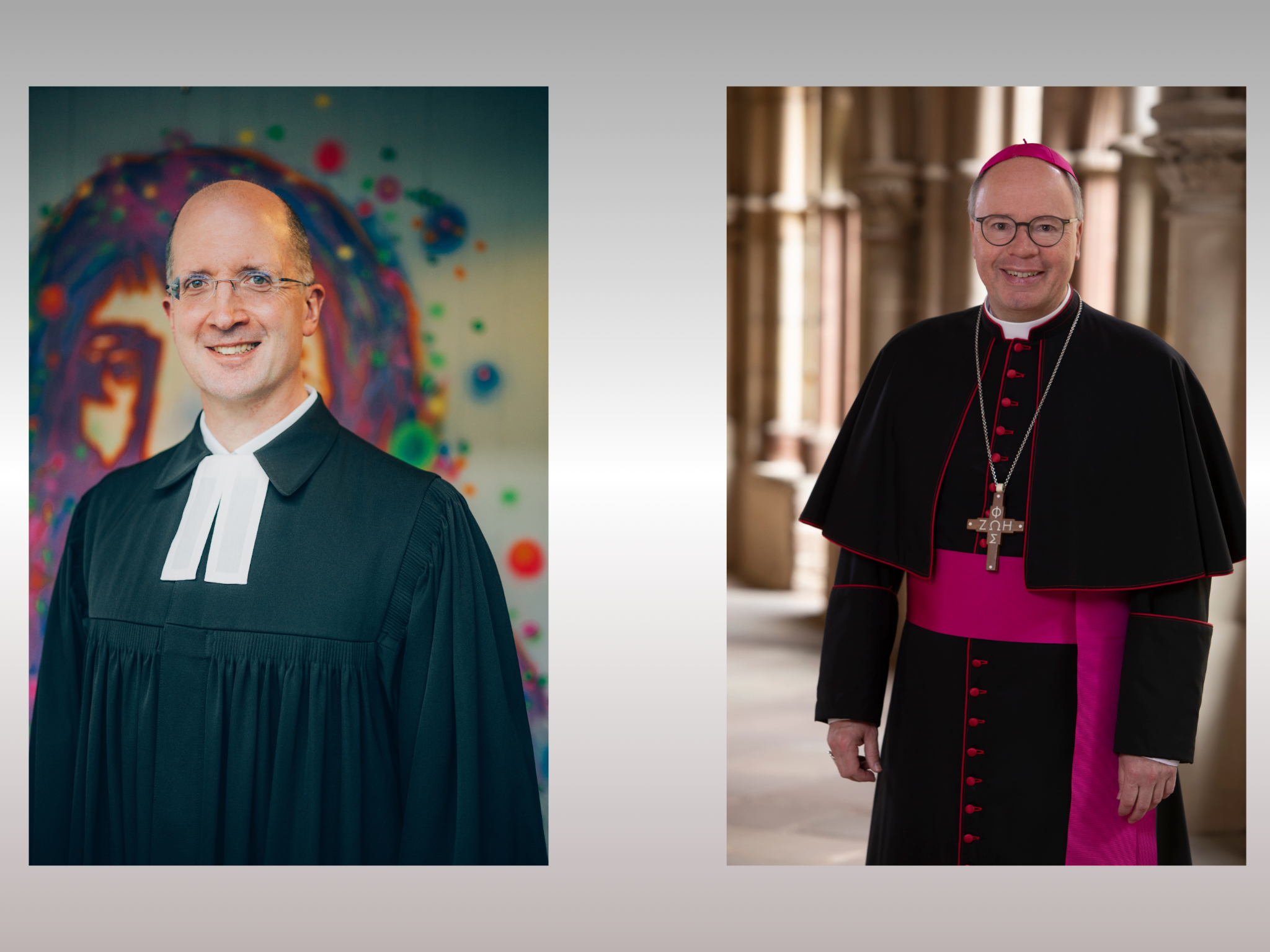 Thorsten Latzel, Präses der Evangelischen Kirche im Rheinland (links) und Bischof Stephan Ackermann
