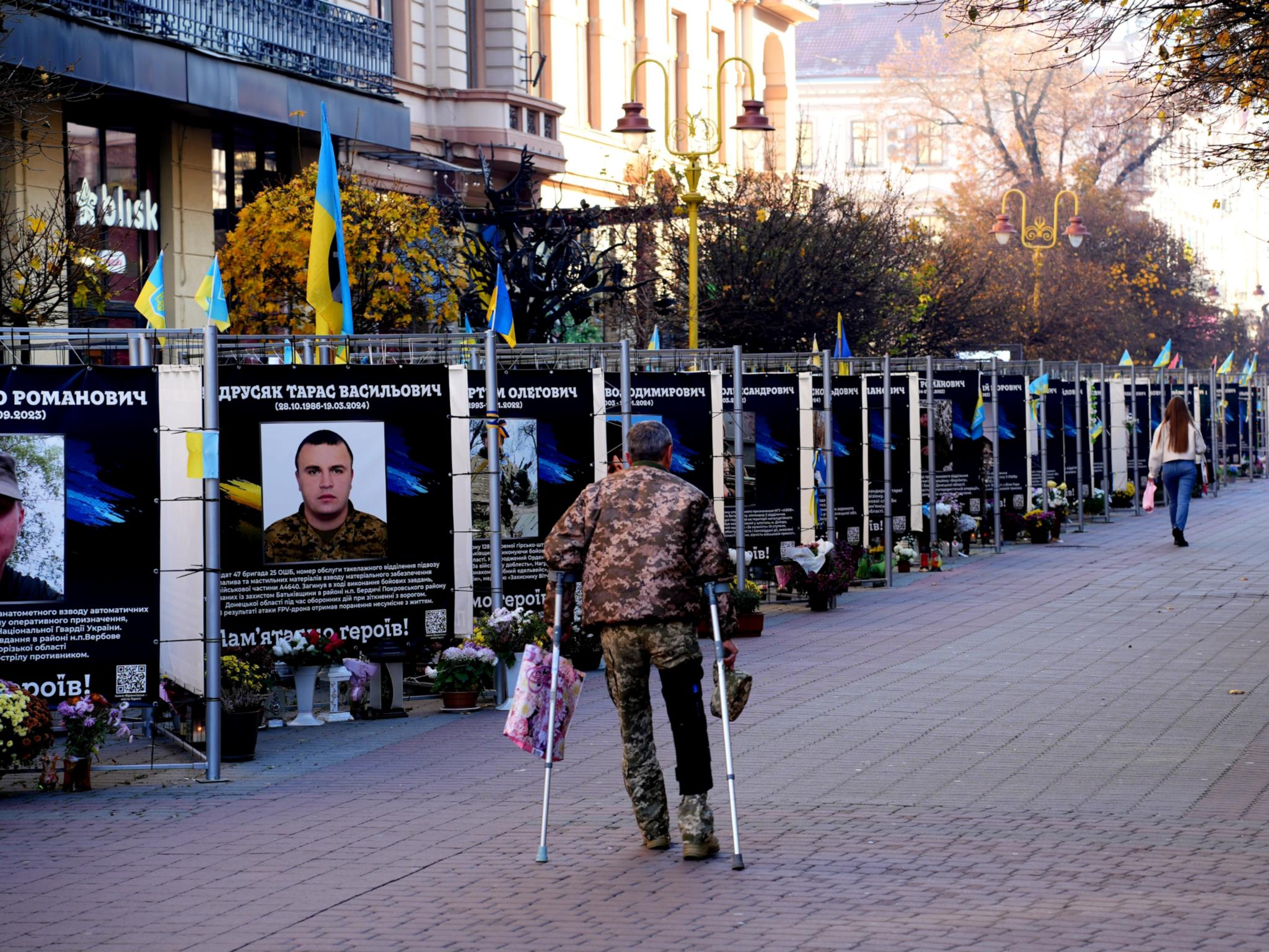 Blick in die Fußgängerzone von Ivano-Frankivsk.