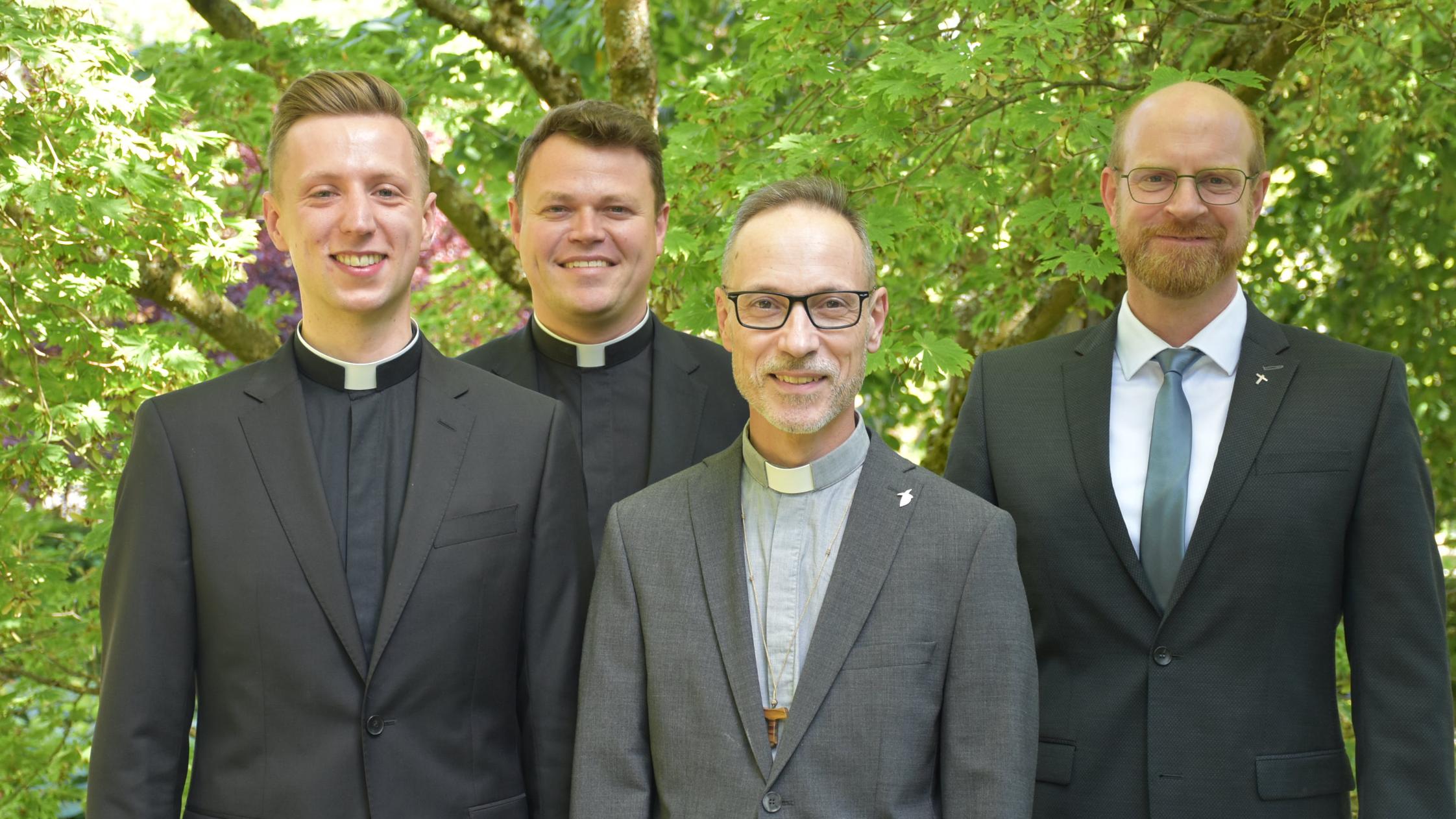 (vlnr.) Antonio Jagodin, Regens Tim Sturm, Heinz-Peter Wilbertz, Spiritual Jan Lehmann