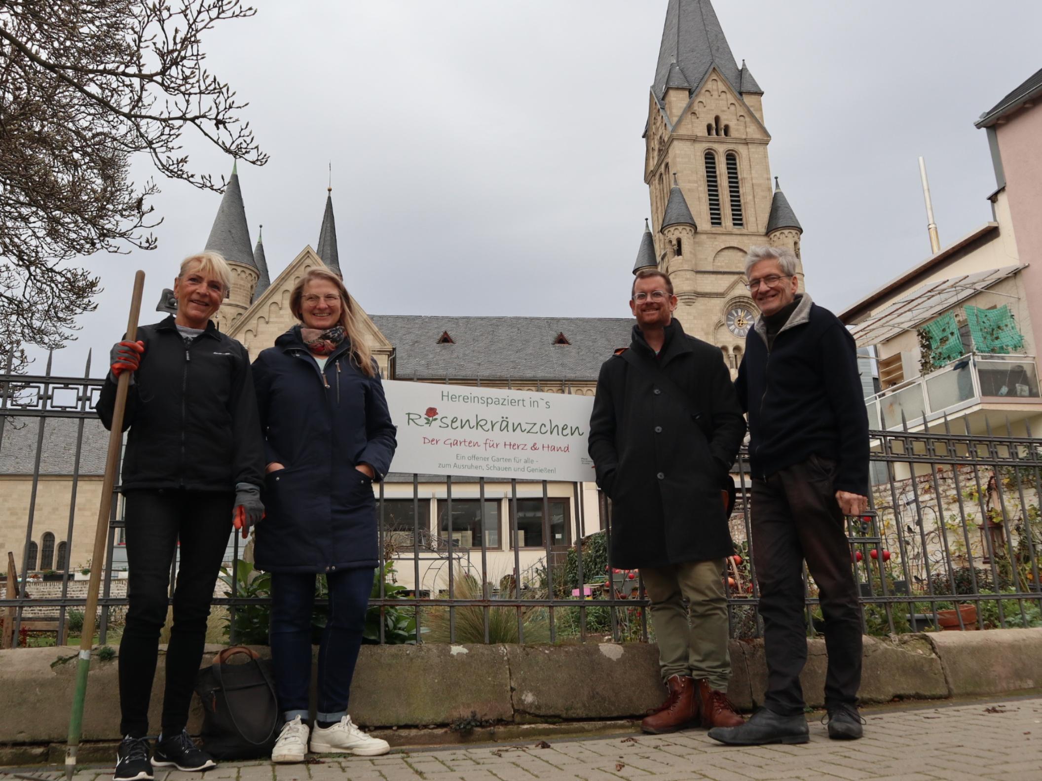 Das Team vom Rosenkränzchen: Ina Stumme, Elisabeth Zenner, Oliver Serwas und Robert Hucho