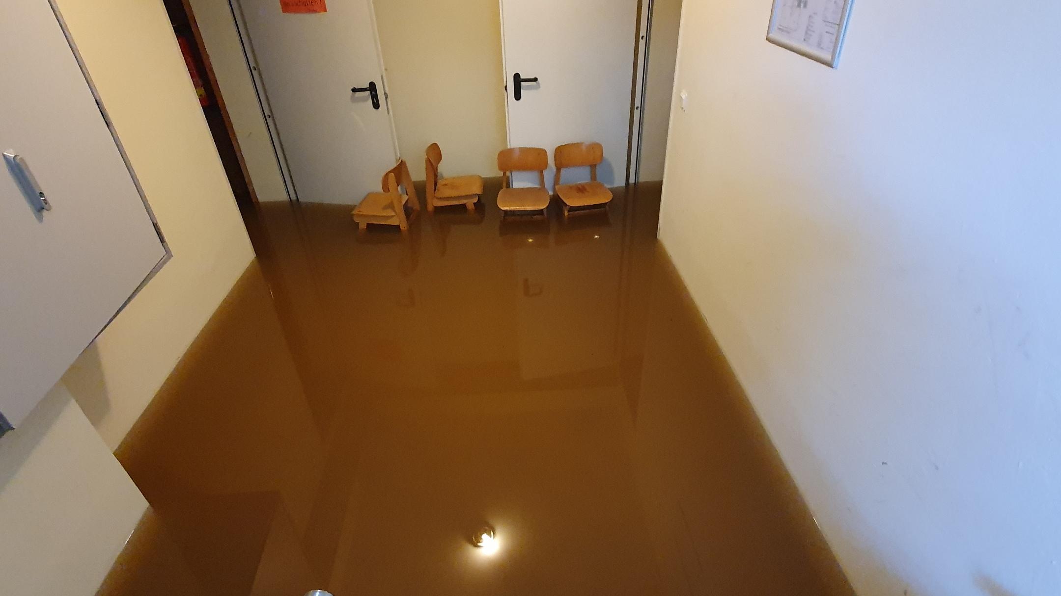 Hochwasser in der katholischen Kita St. Johannes Wellesweiler.