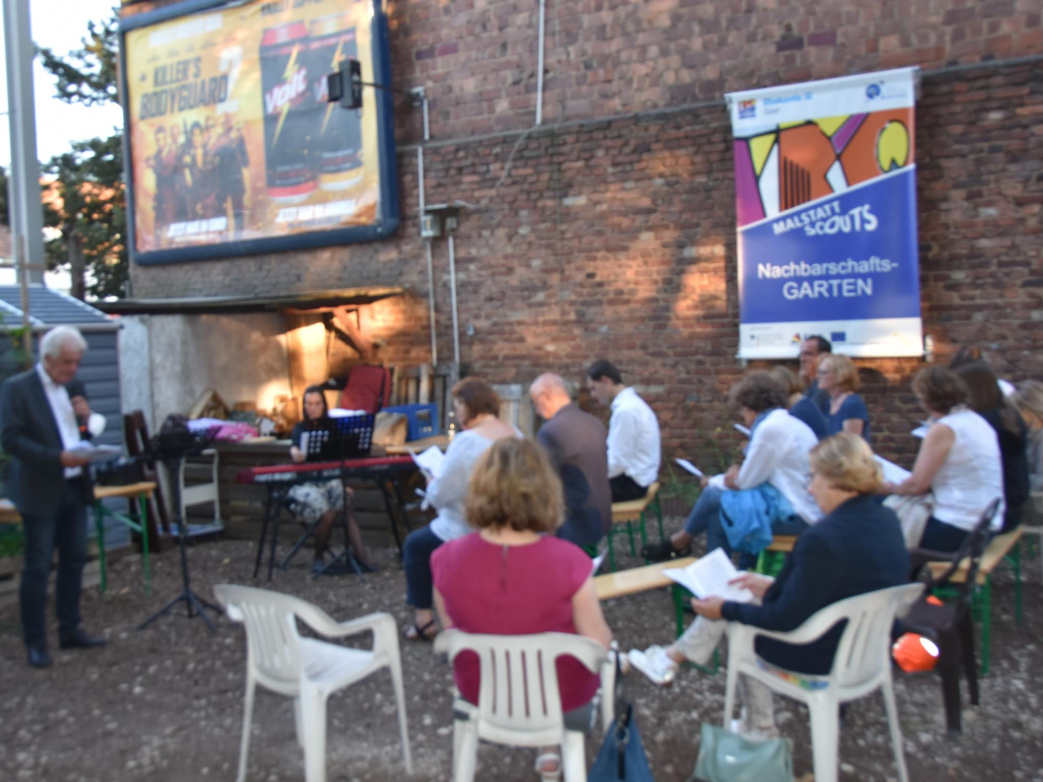 Ökumenischer Gottesdienst am Schöpfungstag im Nachbarschaftsgarten in Saarbrücken-Malstatt. Foto: Ute Kirch/Bischöfliche Pressestelle Trier