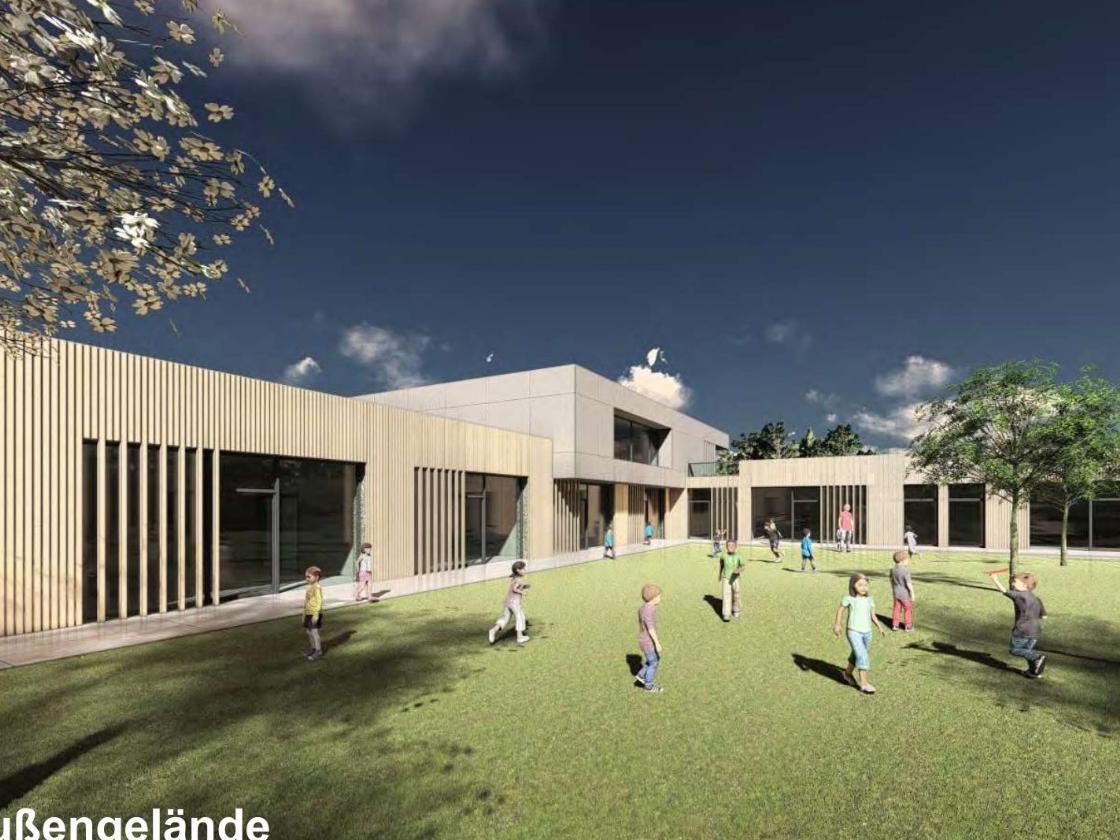 So soll die Ökumenische Kita Niederlinxweiler nach den Plänen der Architektin Miriam Niedenzu aussehen.
