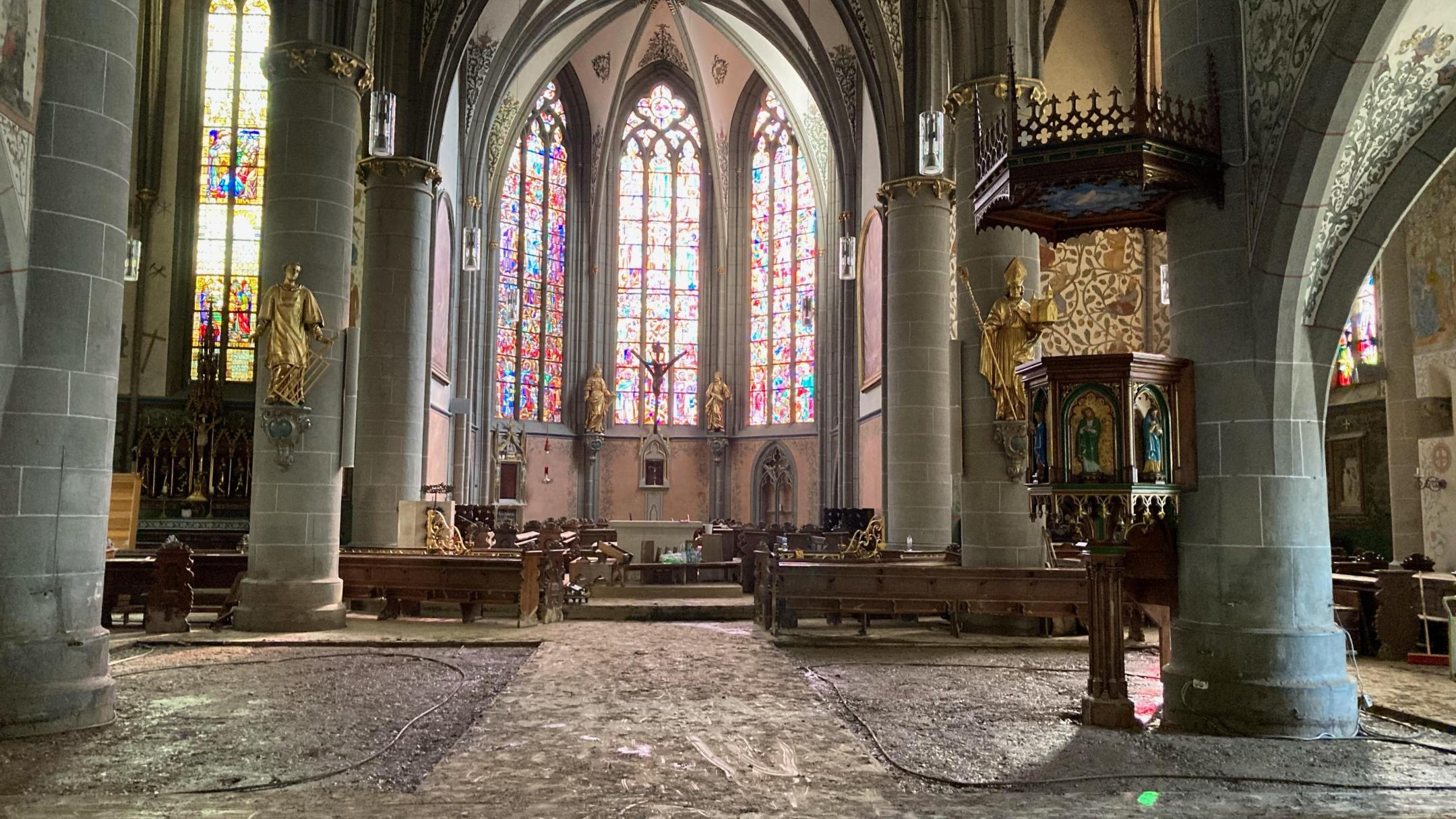 Bruder Antonius Joos ist bei der Räumung der Pfarrkirche St. Laurentius im Einsatz (Foto: privat)