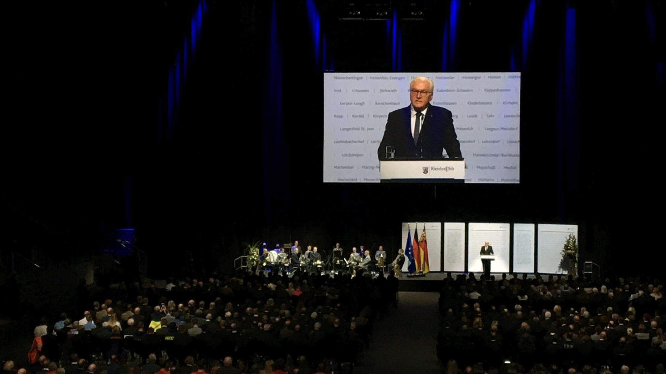 Beim Staatsakt für die Opfer der Flut sicherte Bundespräsident Frank-Walter Steinmeier den Betroffenen Hilfe zu (Foto. Julia Fröder / Bistum Trier)