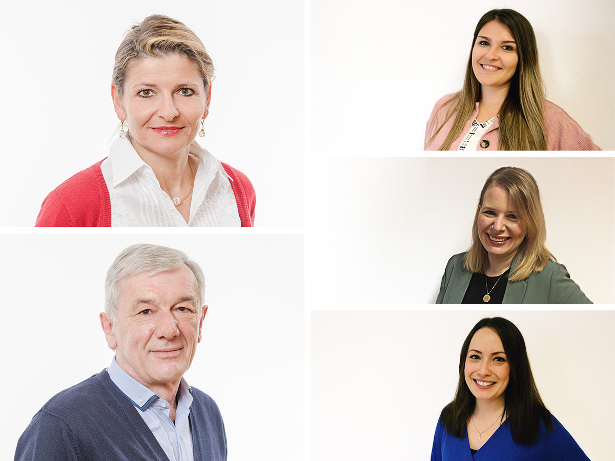 Foto: Natascha Kuhlmann (oben links), Bruno Heinz (unten links), Anna-Lena Berg (oben rechts), Jennifer La Rocca (Mitte rechts), Sarah Heisel (unten rechts). Bildquelle: Lebensberatung Merzig