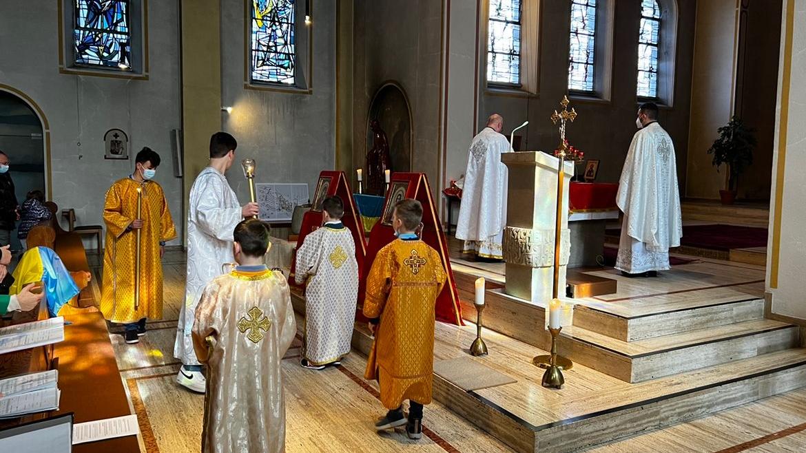 Liturgiefeier im byzantischen Ritus in der Sankt-Antonius-Kirche in Saarbrücken. Foto: uk