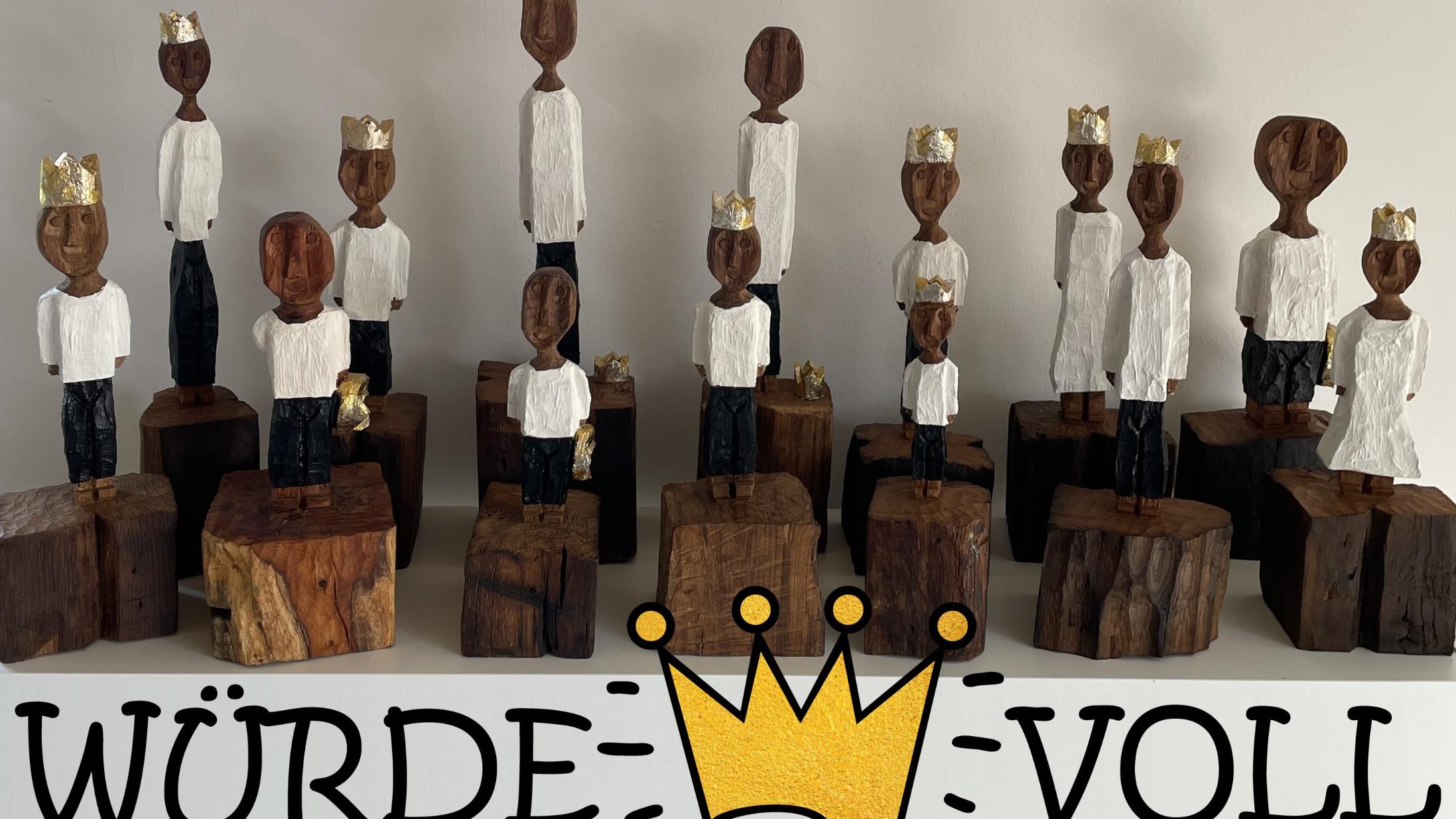 würdevoll - Gruppenfoto mit Logotext