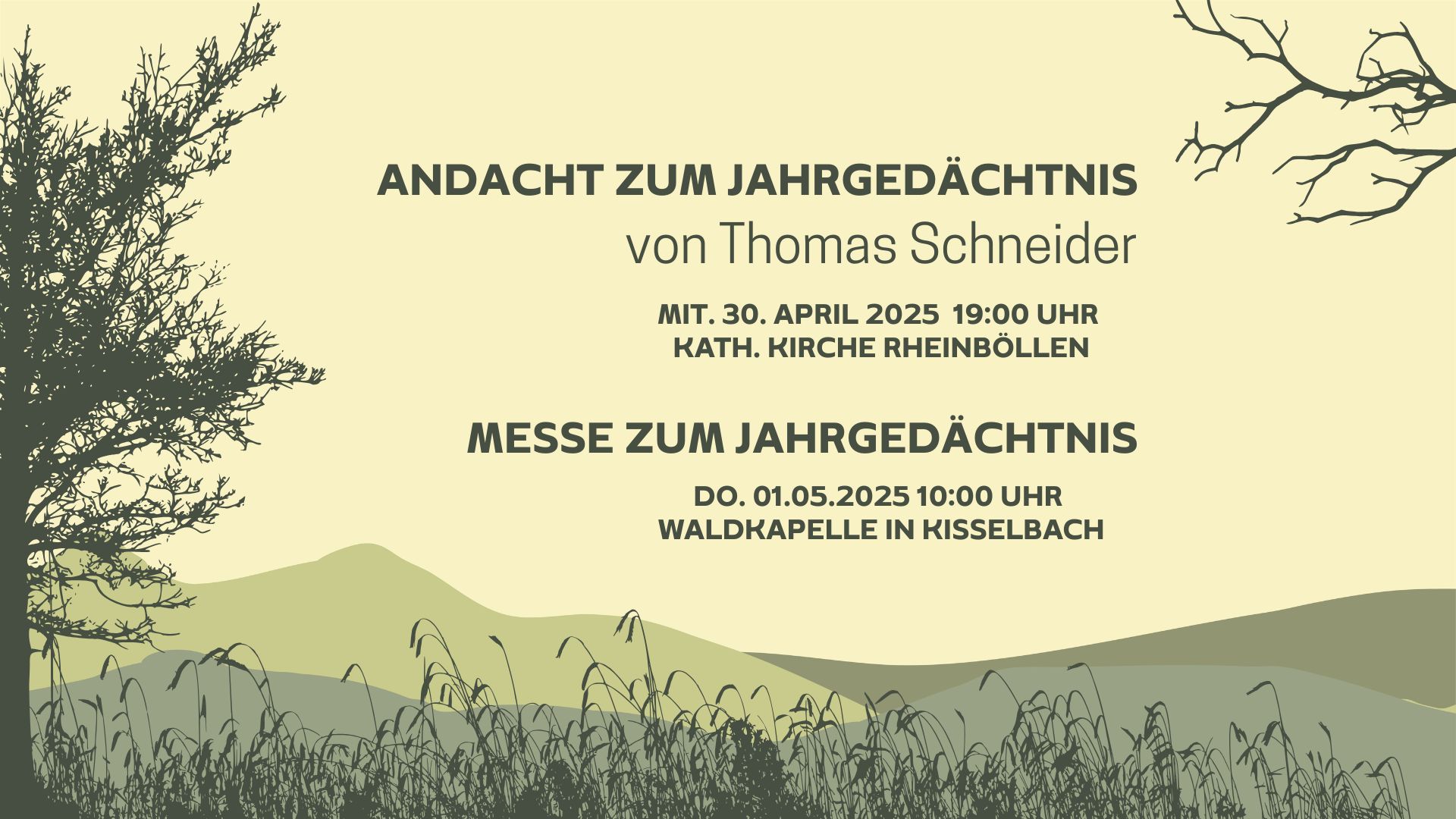 Jahrgedächtnis Thomas Schneider 2025