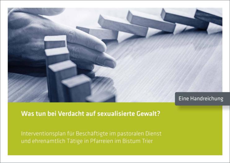 Deckblatt Interventionsplan für Beschäftigte im pastoralen Dienst  und ehrenamtlich Tätige in Pfarreien im Bistum Trier