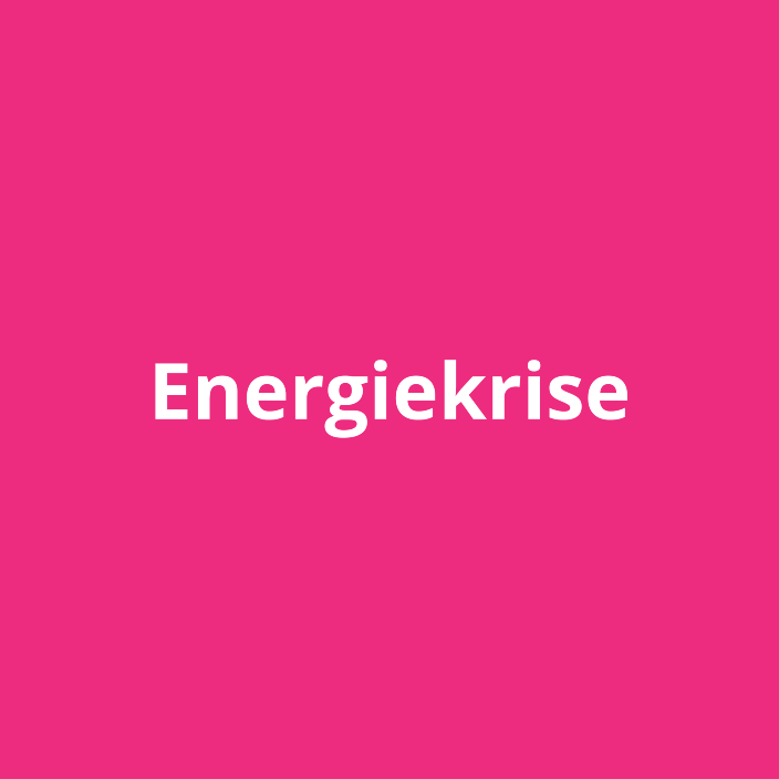 Ein pinkes Feld mit dem Wort Energiekrise