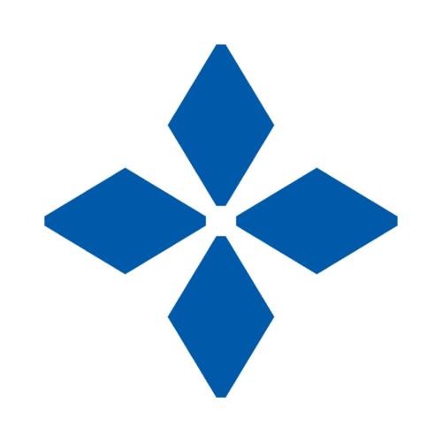 icon für Würde, vier Rauten die zu einem Kreuz zusammenlaufen