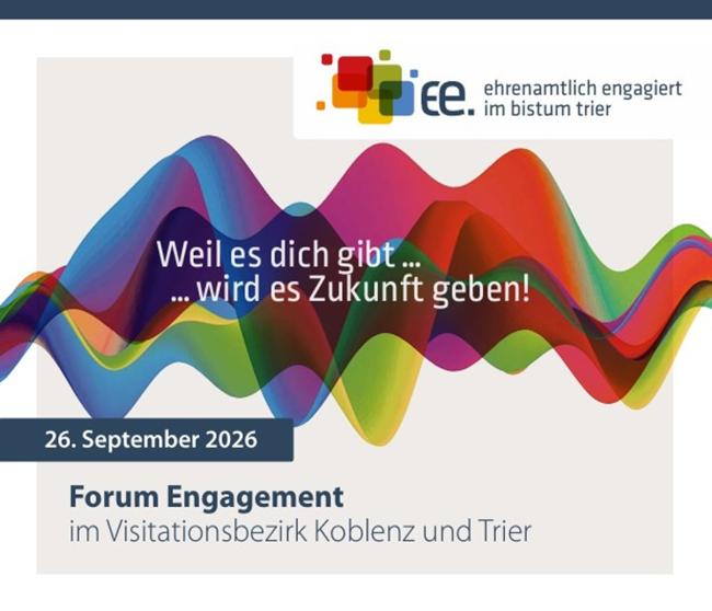 Eine bunte Welle mit dem Schriftzug 'Weil es dich gibt...wird es Zukunft geben'