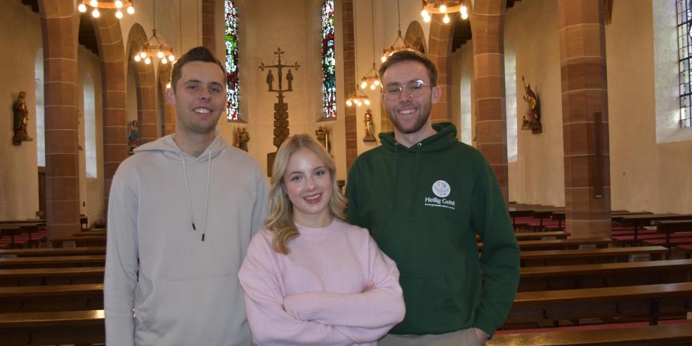 Felix Meyers, Rosa Heinz und Jonas Philippi kandidieren für den Pfarrgemeinderat in Losheim