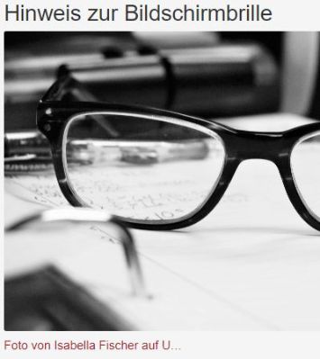 Bildschirmbrille (c) Foto von Isabella Fischer auf Unsplash Bildschirmbrille