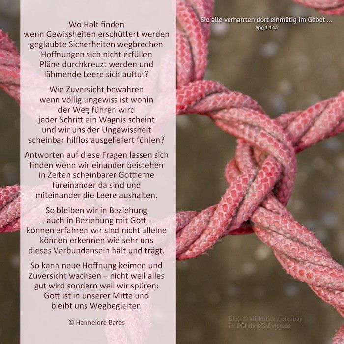 Ein geknotetes Seil, das sternförmig aussieht, daneben steht der Impulstext
