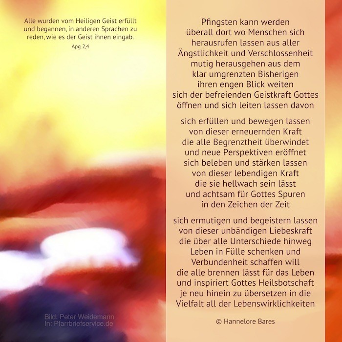 Bildimpuls Pfingsten (c) Hannelore Bares Bildimpuls Pfingsten