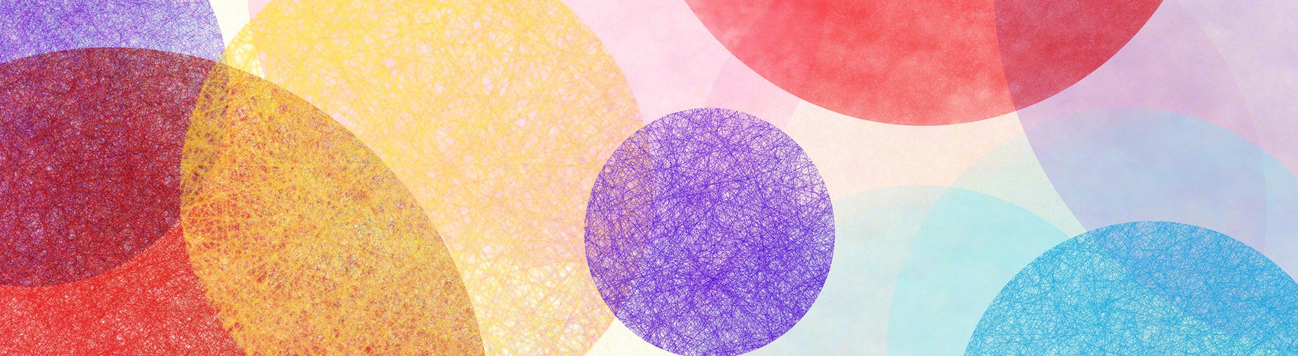 Grafik: Farbige, netzartige Kugeln, die sich überlagern