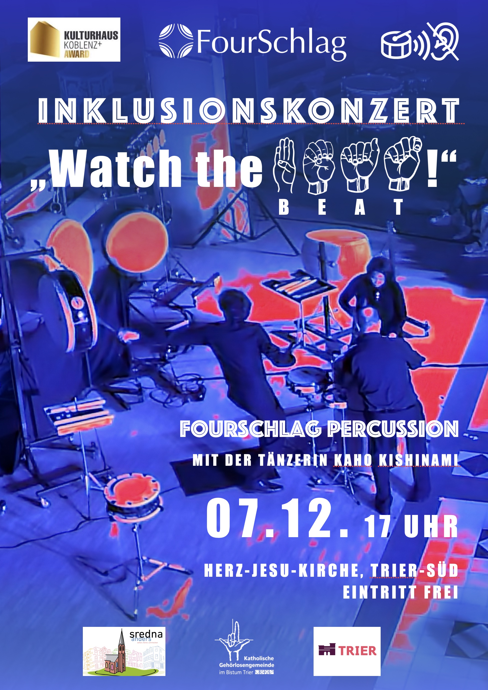 Plakat des Innklusionskonzertes Watch the BEAT am 07.12.2025