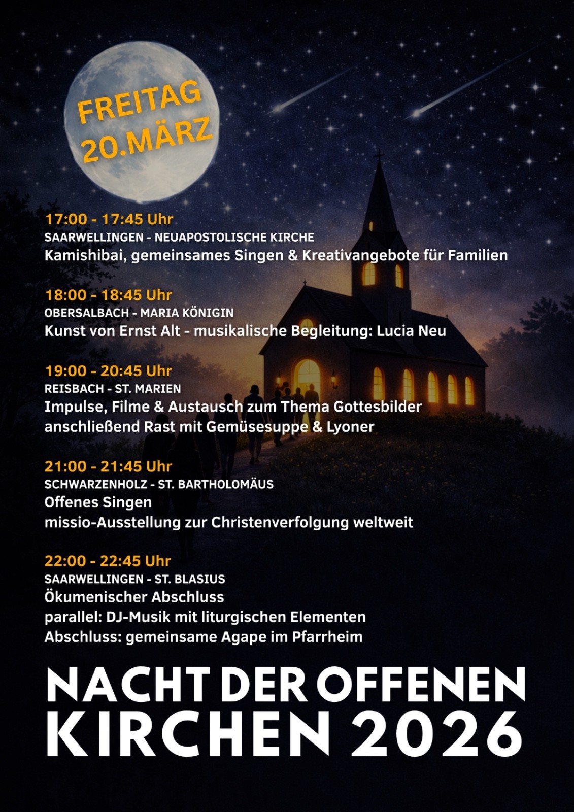 Flyer Nacht der offenen Kirchen Saarwellingen