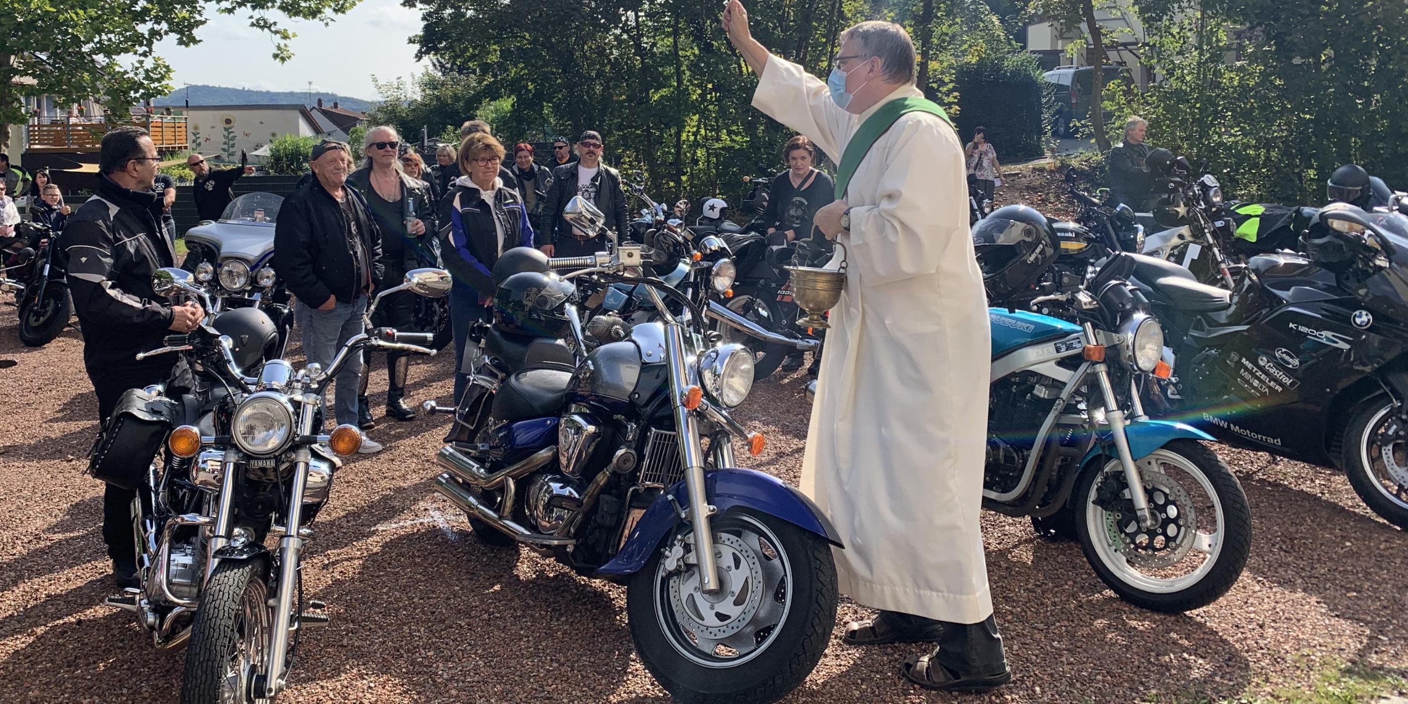Motorrad-Gottesdienst in Herrensohr.