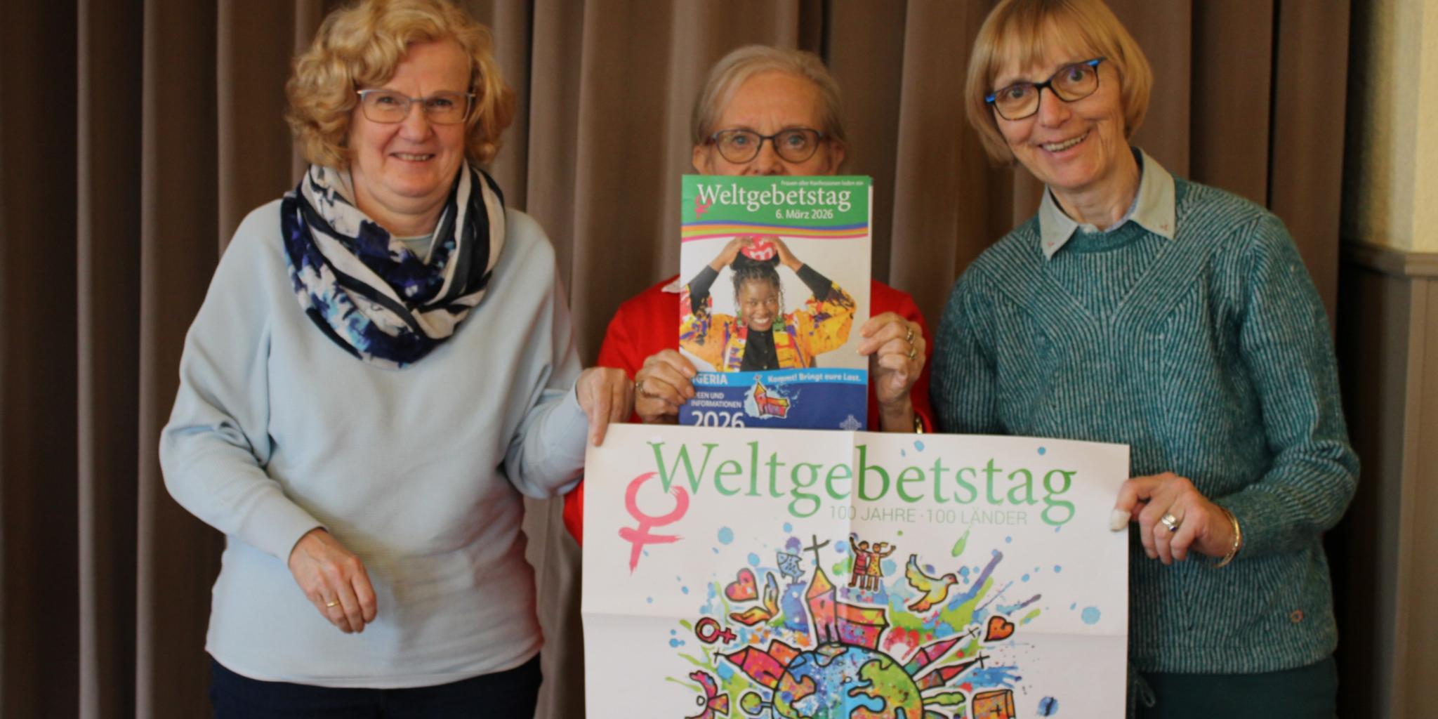 Christine Vorländer (Neuweiler), Karin Klein (Elversberg) und Christiane Siewert (Sulzbach) freuen sich auf den Weltgebetstag am 6. März.