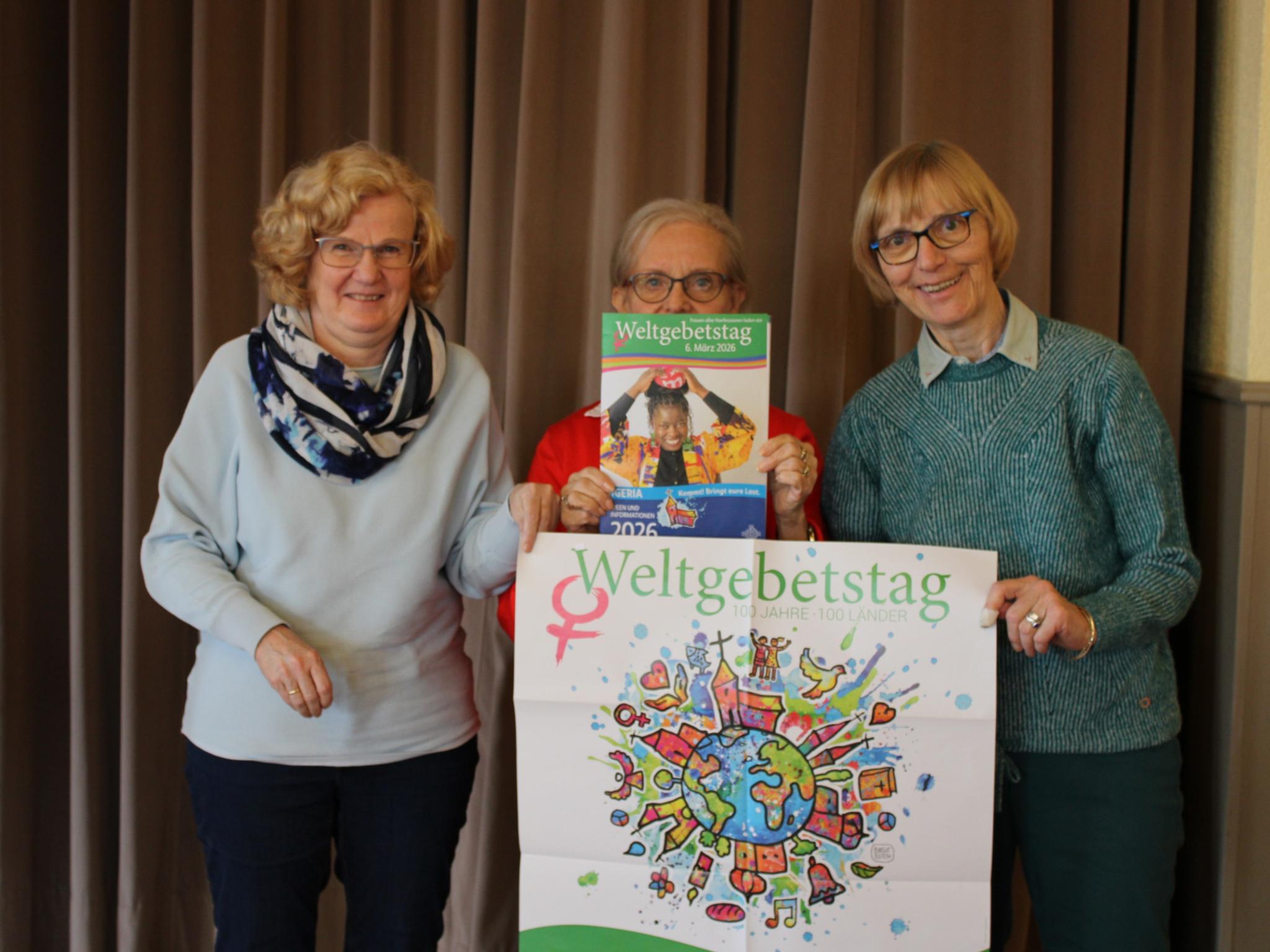 Christine Vorländer (Neuweiler), Karin Klein (Elversberg) und Christiane Siewert (Sulzbach) freuen sich auf den Weltgebetstag am 6. März.