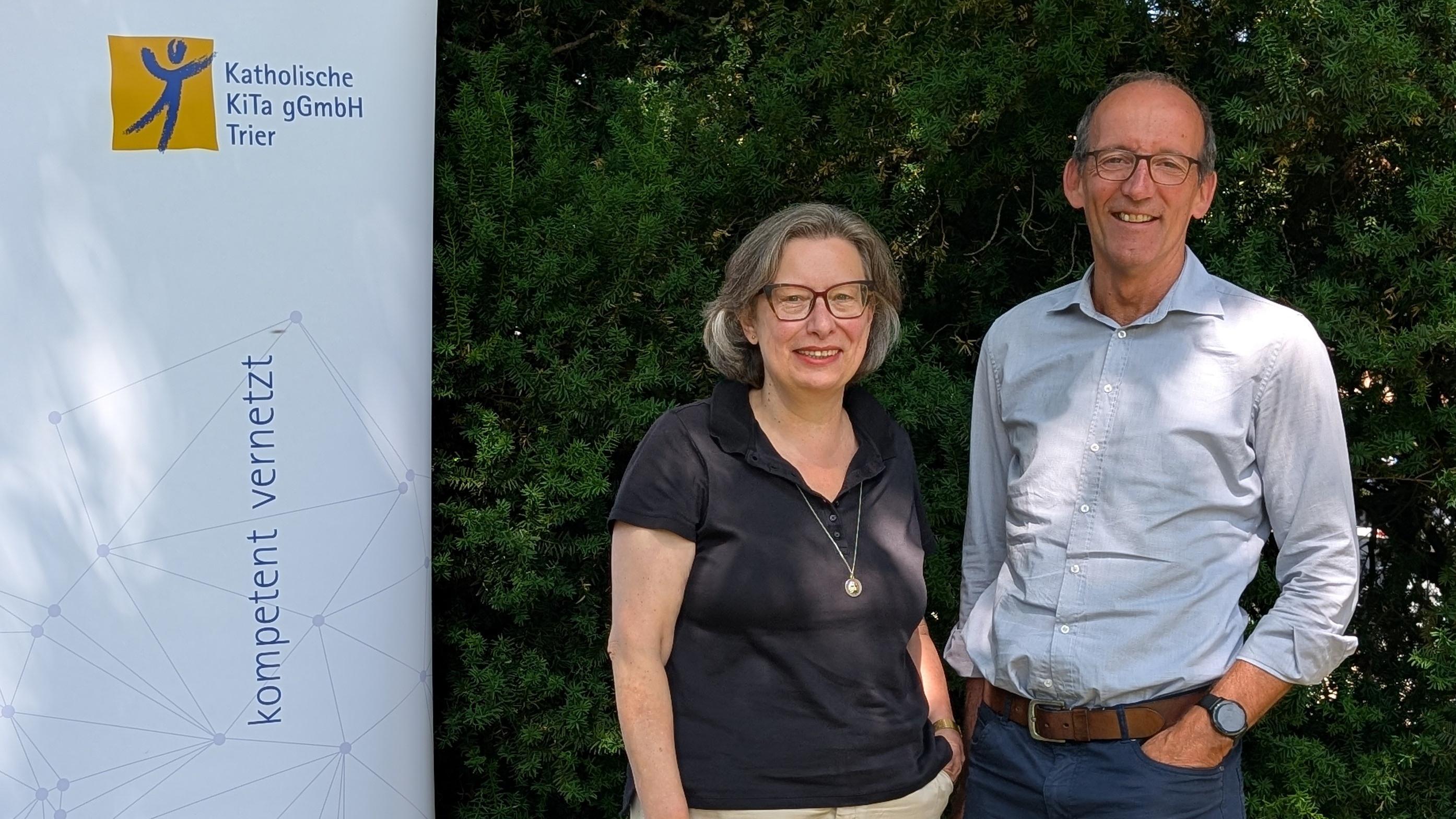 Die Geschäftsführung der katholischen KiTa gGmbH Trier, Cordula Scheich und Konrad Berg