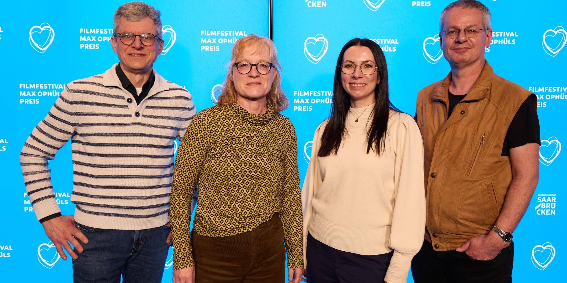 Die Ökumenische Jury beim Max-Ophüls-Filmfestival 2026 (v.l.): Alfred Jokesch, Marion Latz, Anke Jung, Oliver Gross