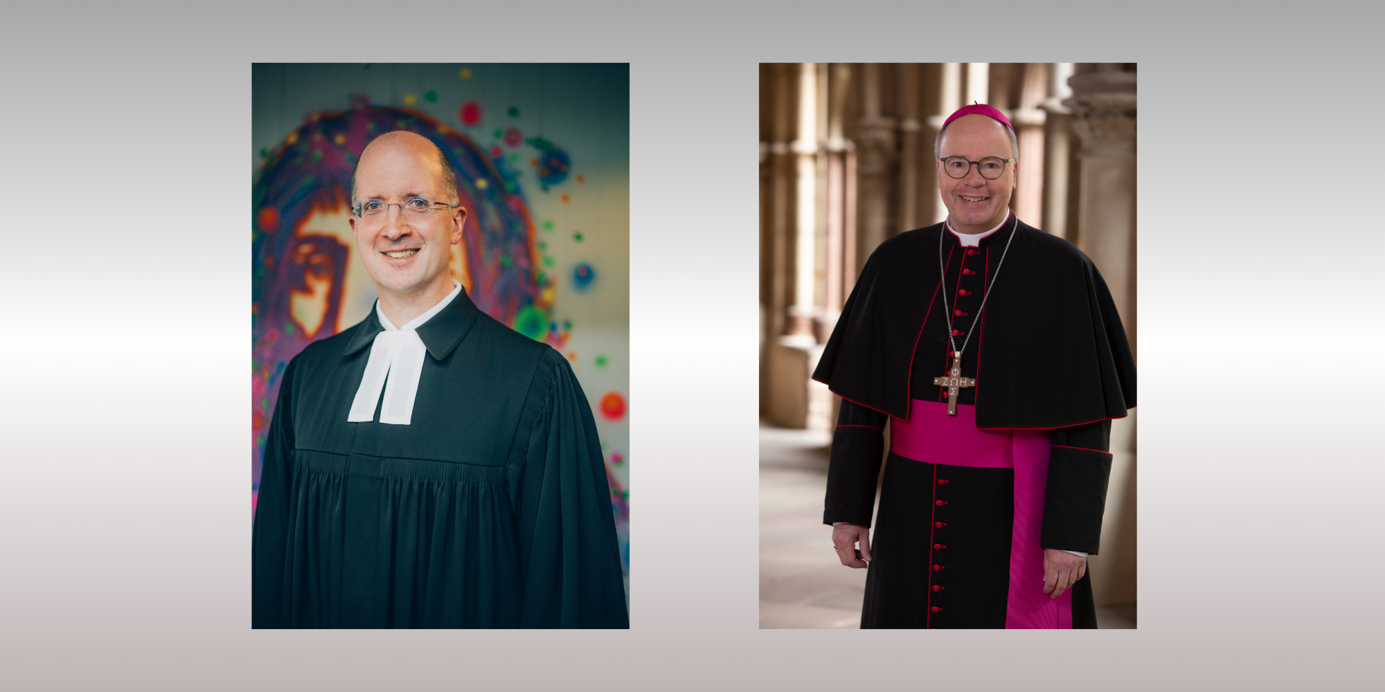 Thorsten Latzel, Präses der Evangelischen Kirche im Rheinland (links) und Bischof Stephan Ackermann