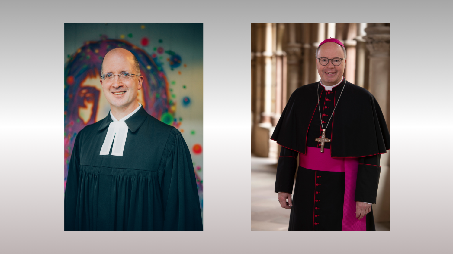 Thorsten Latzel, Präses der Evangelischen Kirche im Rheinland (links) und Bischof Stephan Ackermann