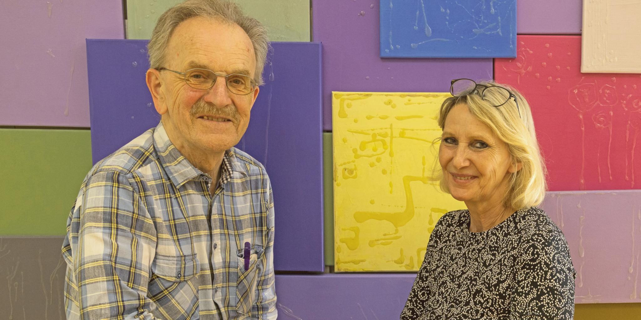 KEB-Leiterin Anne Schuler mit Teilnehmer Dr. Wilhelm Irsch.