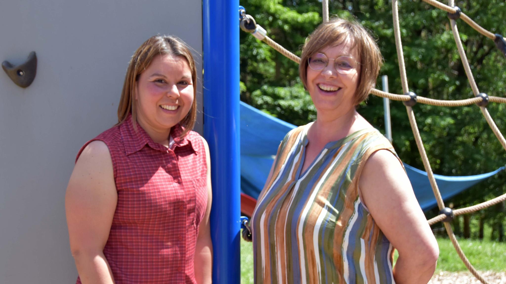 Kita-Leiterin Patricia Rammacher und Quereinsteigerin Daniela Cancemi.