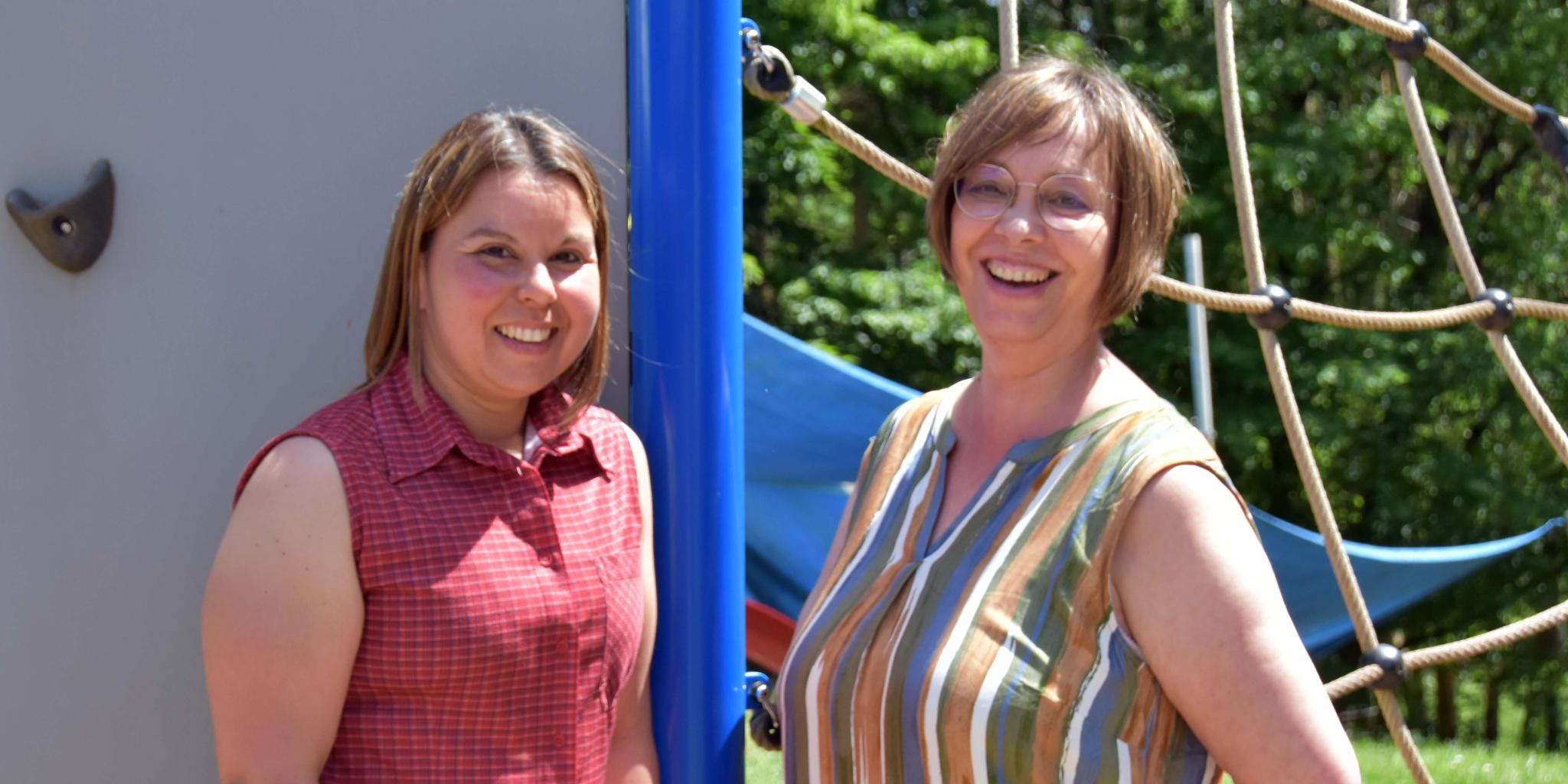 Kita-Leiterin Patricia Rammacher und Quereinsteigerin Daniela Cancemi.