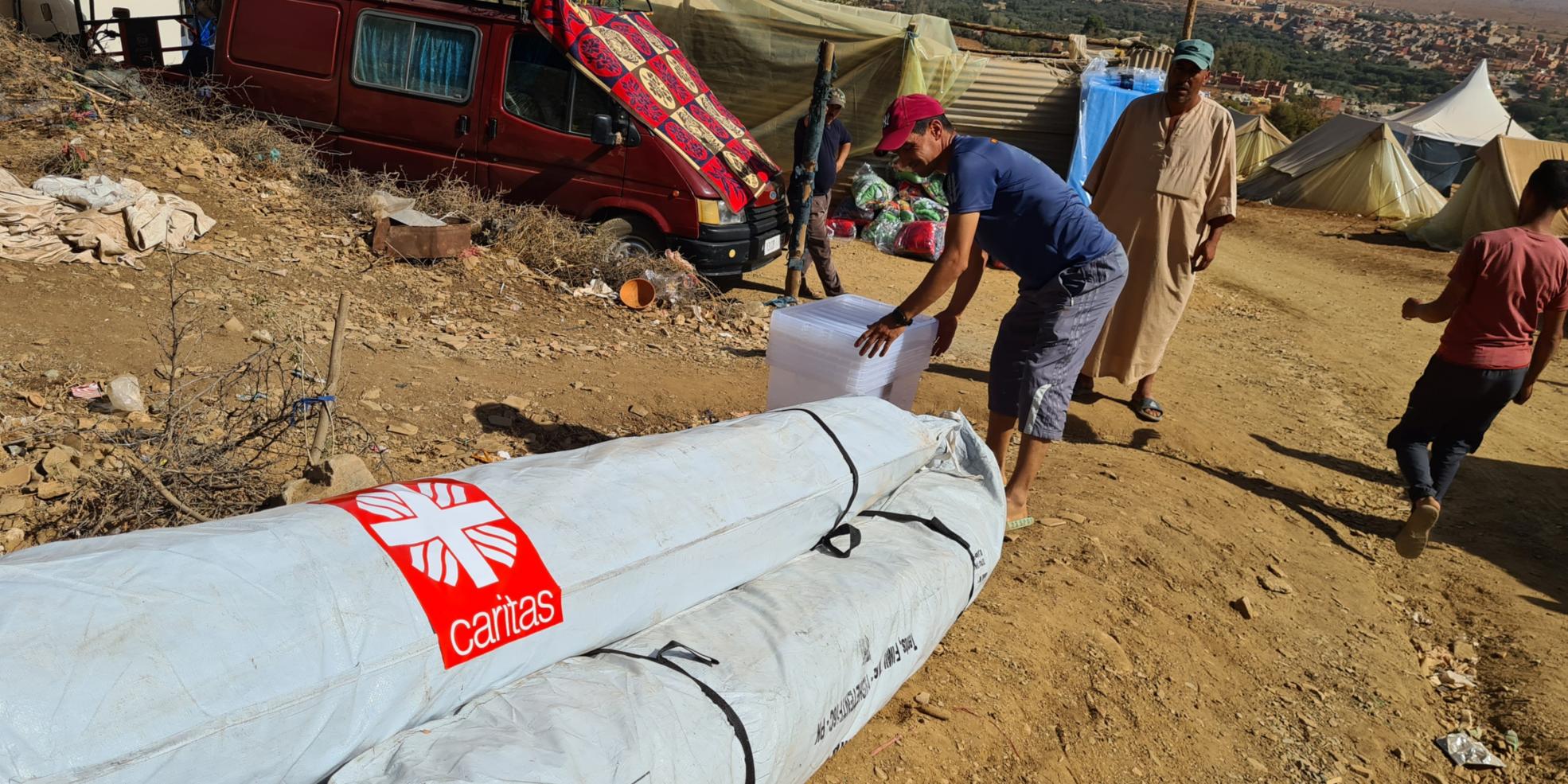 Caritas International unterstützt die Erdbebenopfer in Marokko
