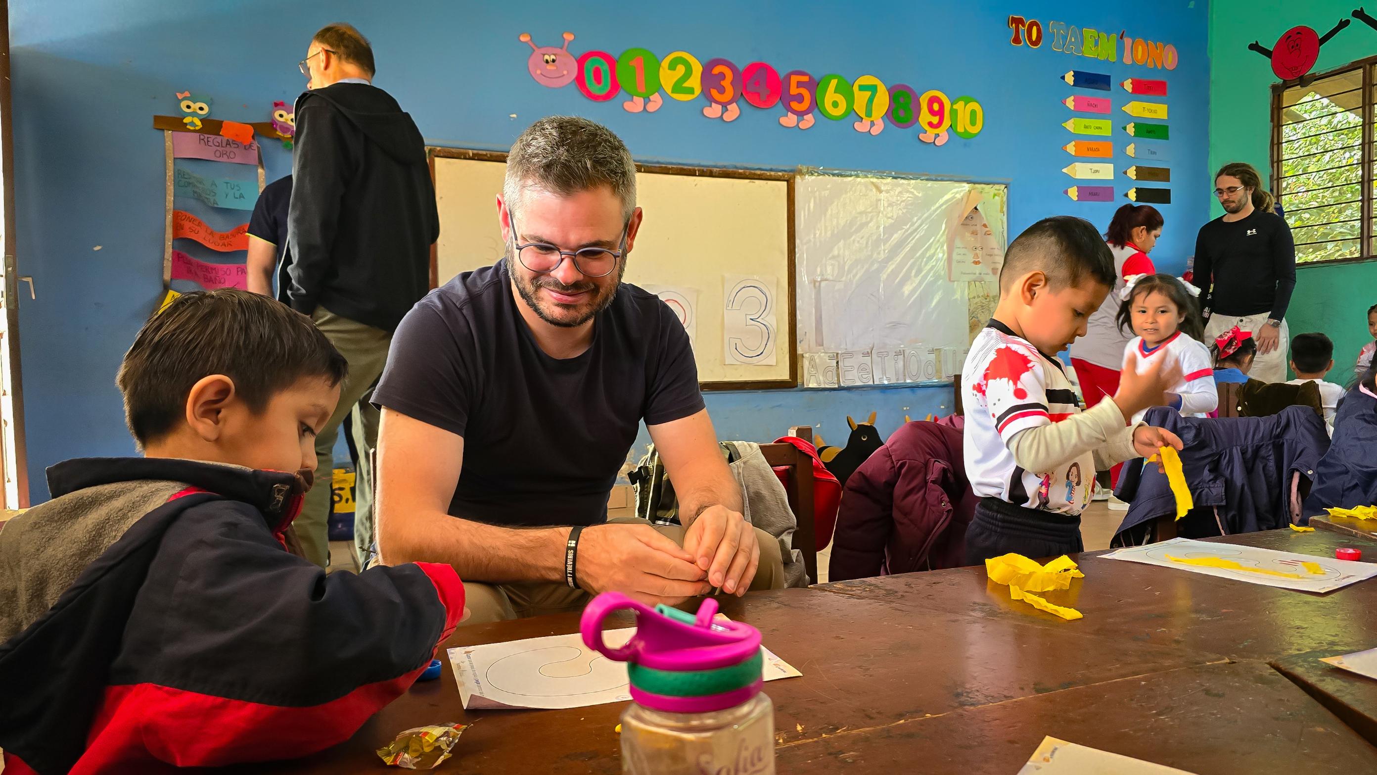 Florian Kunz beim Schulbesuch