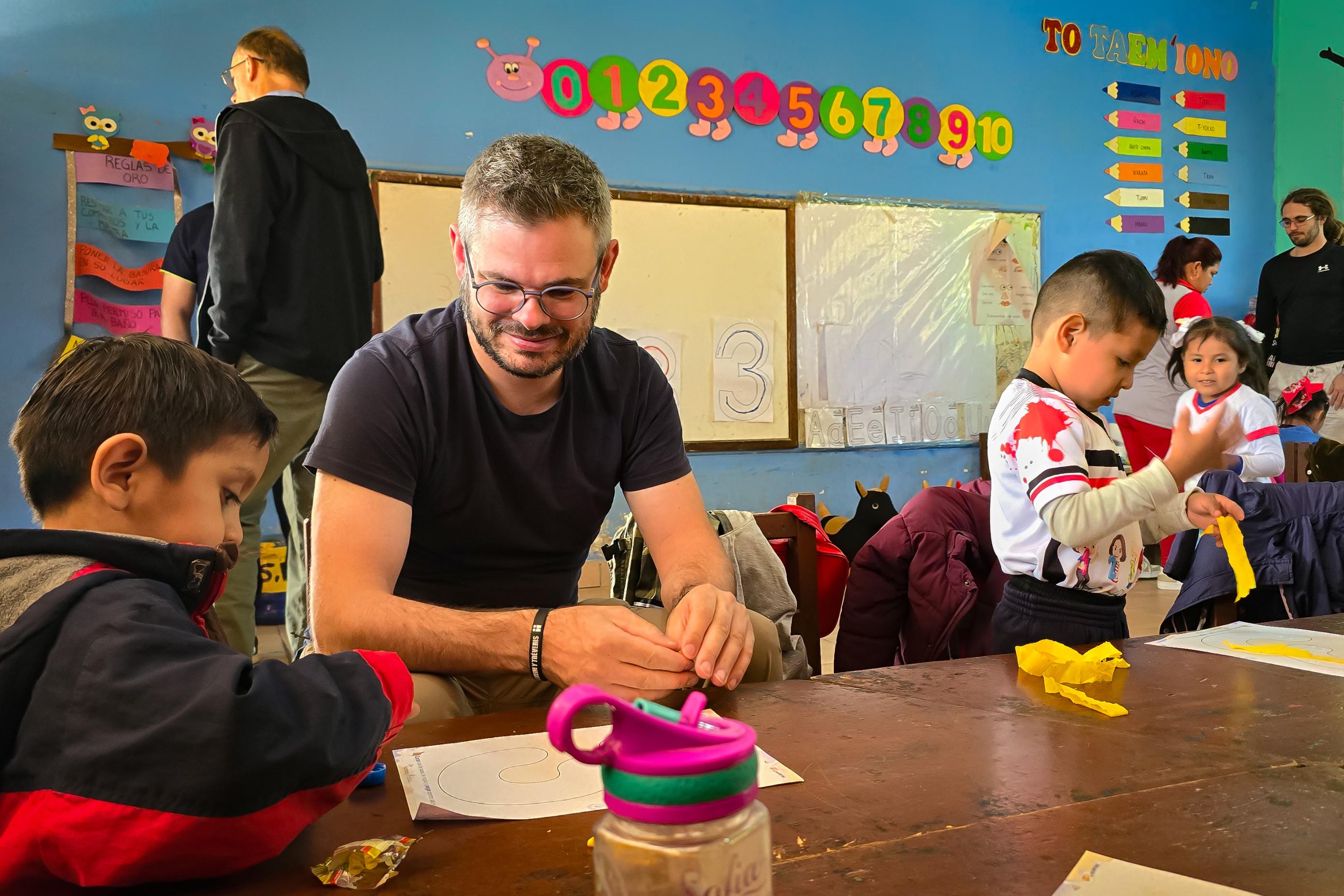 Florian Kunz beim Schulbesuch