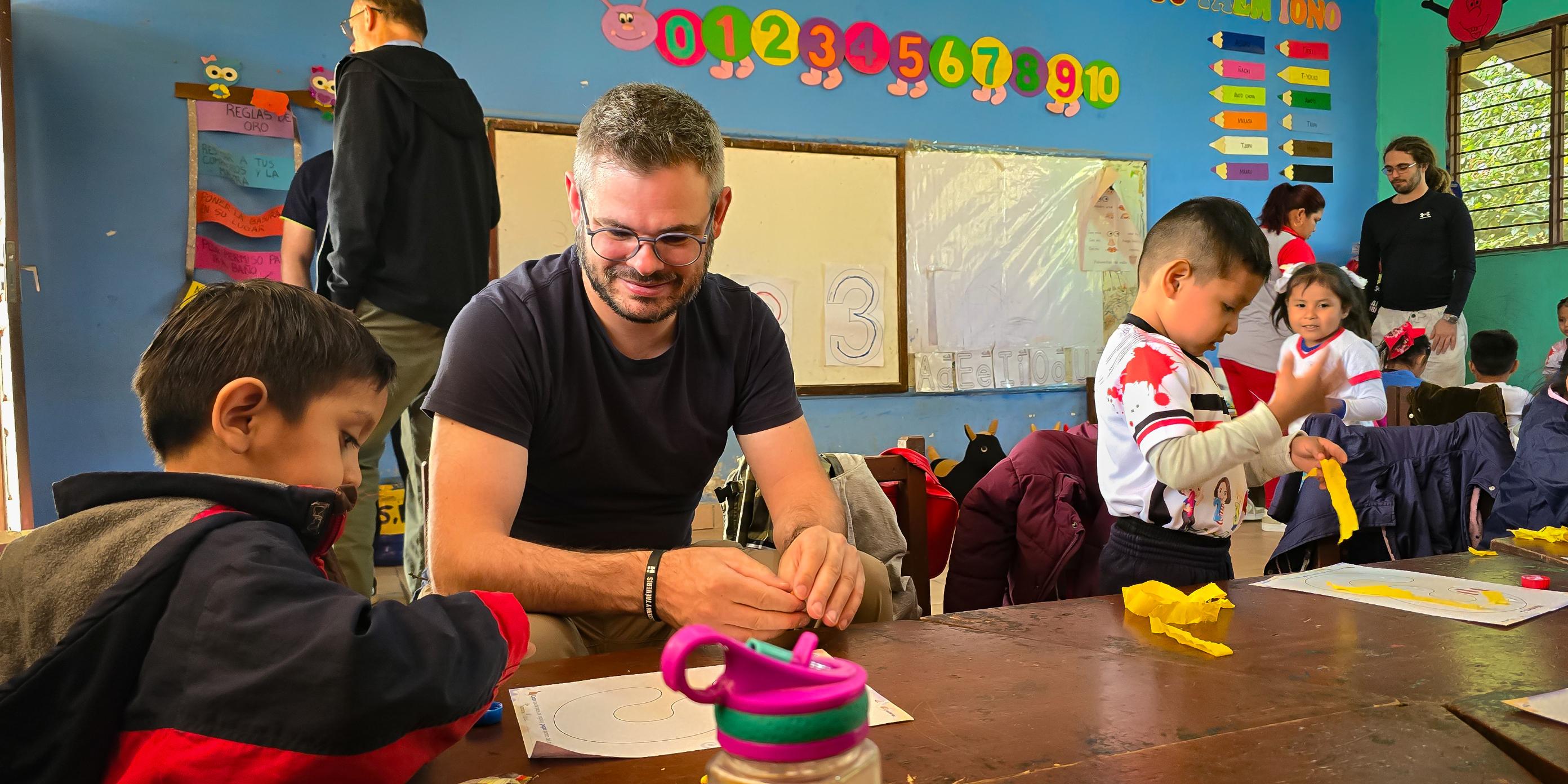 Florian Kunz beim Schulbesuch