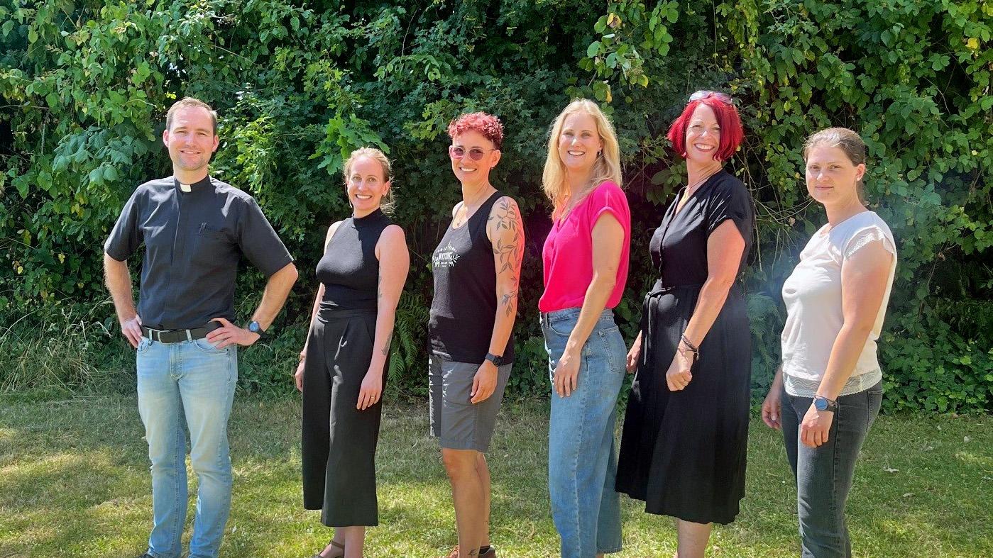 Das Team: Jugendpfarrer Peter Zillgen, Jacqueline Maron, Christiane Herrig, Marina Thebbe, Pamela Diederichs und Nicol Endres (vlnr.)