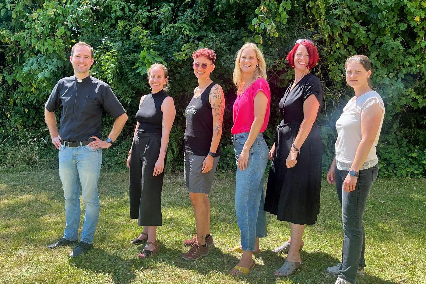 Das Team: Jugendpfarrer Peter Zillgen, Jacqueline Maron, Christiane Herrig, Marina Thebbe, Pamela Diederichs und Nicol Endres (vlnr.)