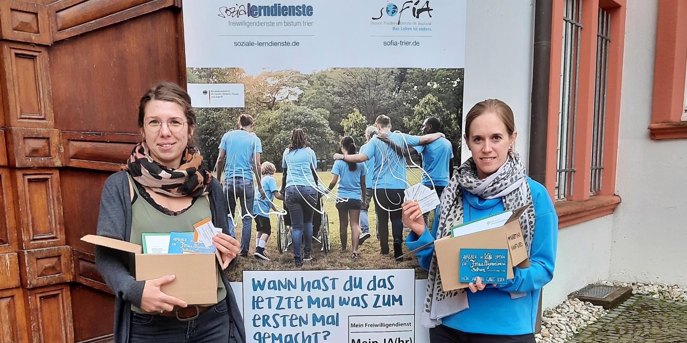 Julia Gerz (links) und Susanne Kiefer von den Sozialen Lerndiensten im Bistum Trier