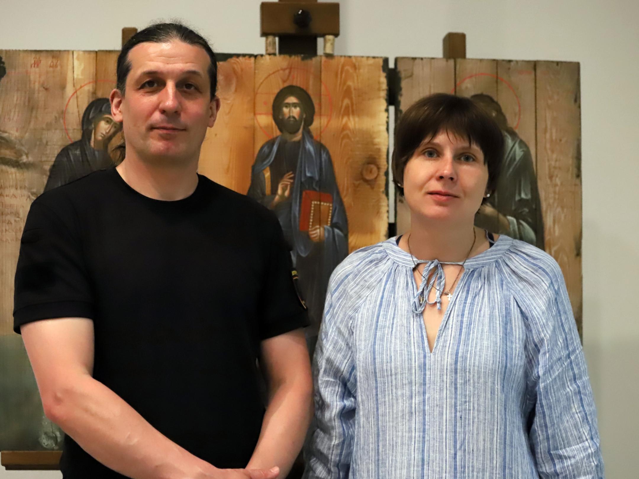 Das Ehepaar Sofia Atlantova und Oleksandr Klymenko