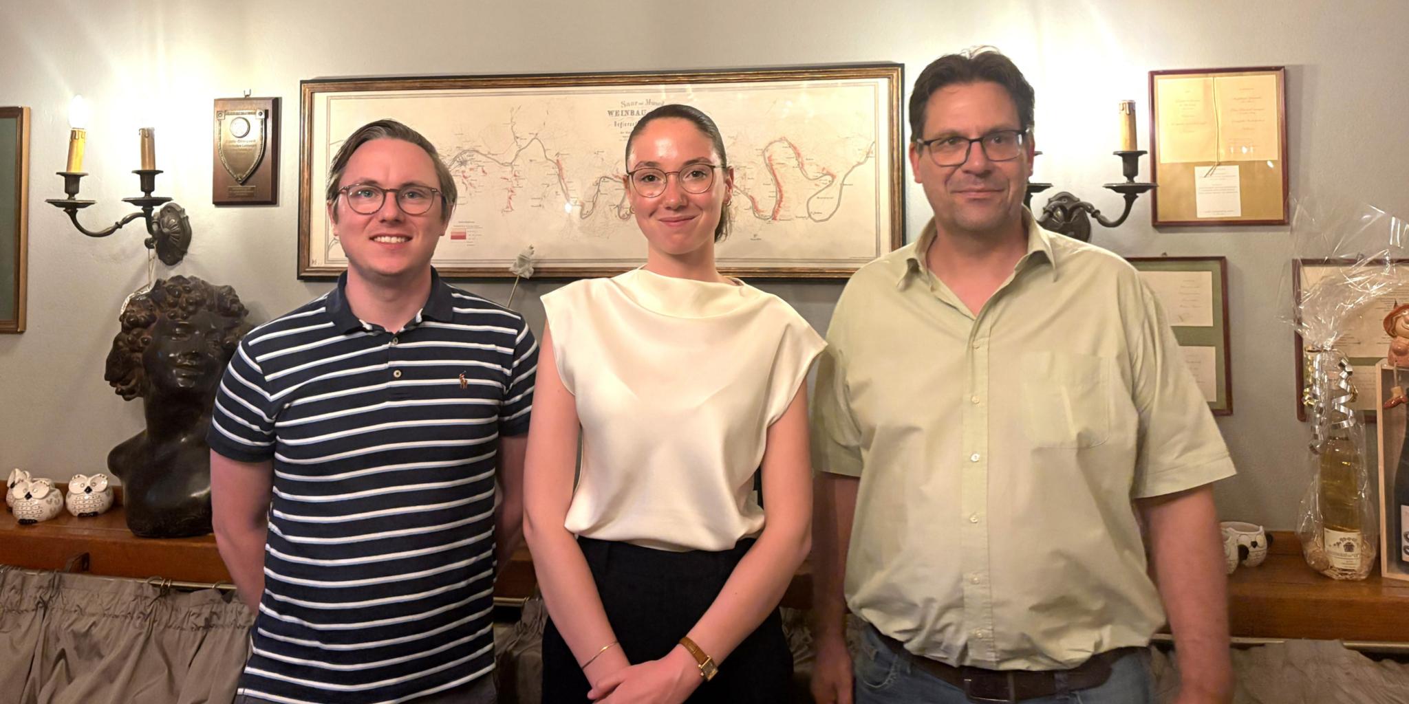Der neue Vorstand der Diözesangruppe Saar/Trier des Bunds Katholischer Unternehmer (v. links) Jan Zupan, Emmely Denk und Markus Demmer.