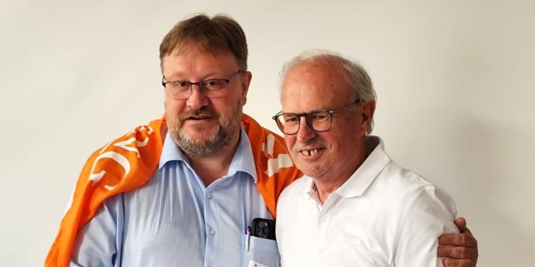 Neuer und alter Vorsitzender des Kolping-Diözesanverbands: Norman Karpe links und Bernd Geisen rechts.