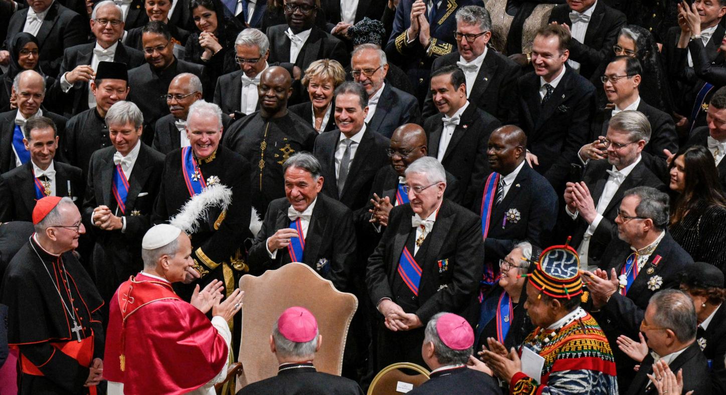 Papst Leo XIV. beim Neujahrsempfang für beim Vatikan akkreditierte Diplomaten.