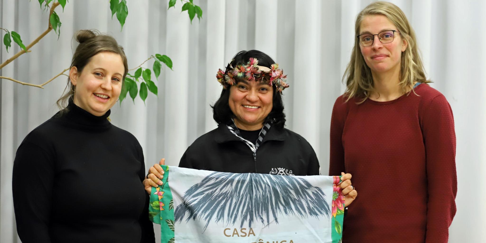Adveniat-Referentin Franziska Quevedo, Schwester Elis dos Santos und  Katharina Nilles (vlnr.)