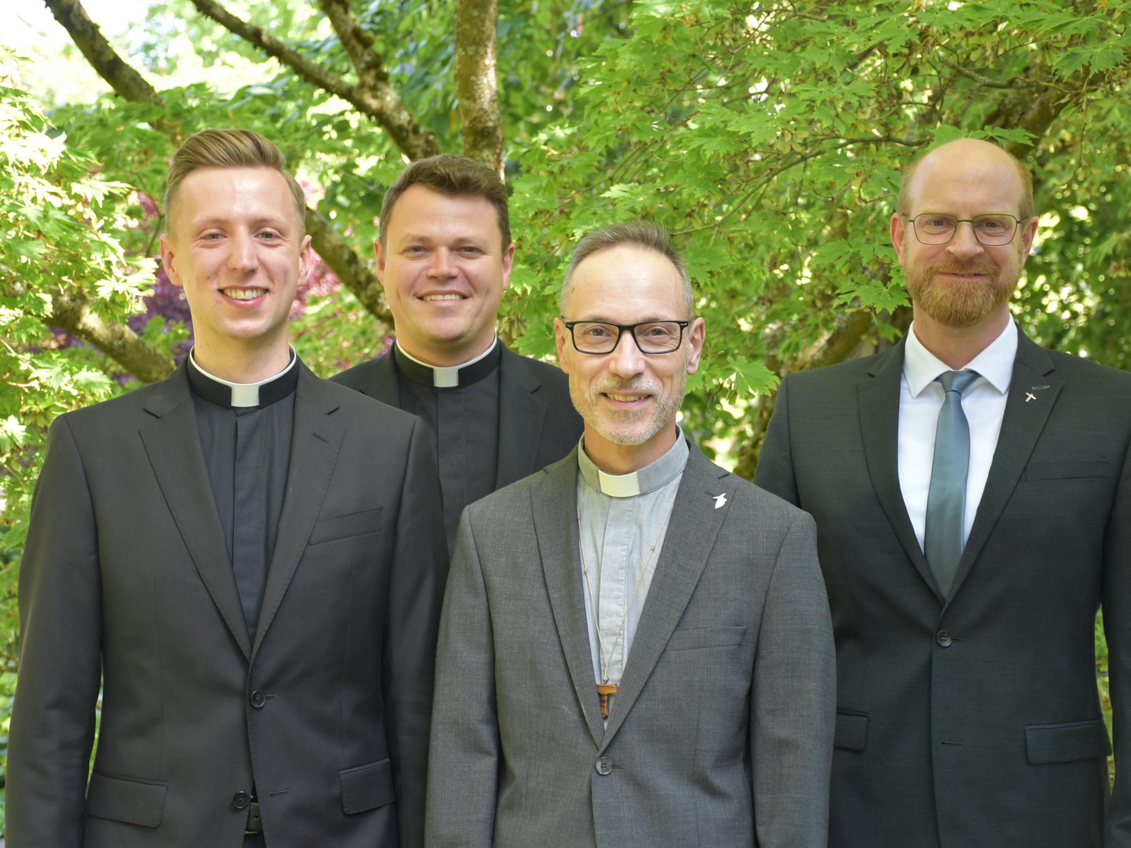 (vlnr.) Antonio Jagodin, Regens Tim Sturm, Heinz-Peter Wilbertz, Spiritual Jan Lehmann