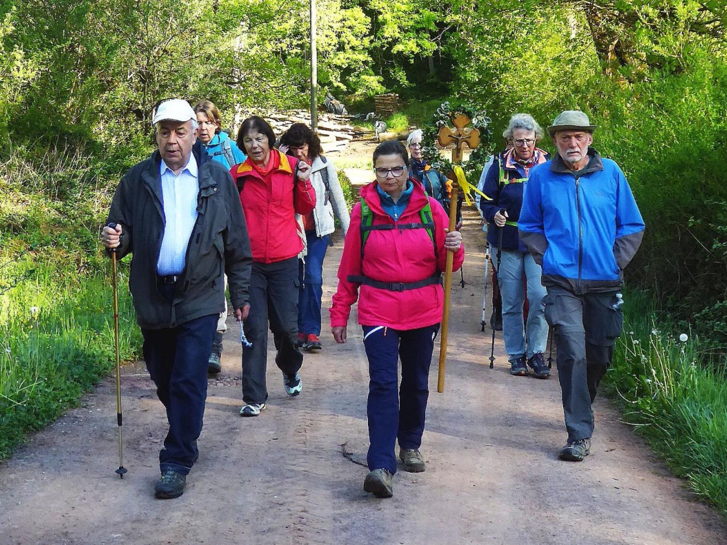 Die Pilgergruppe auf dem Weg nach Trier.