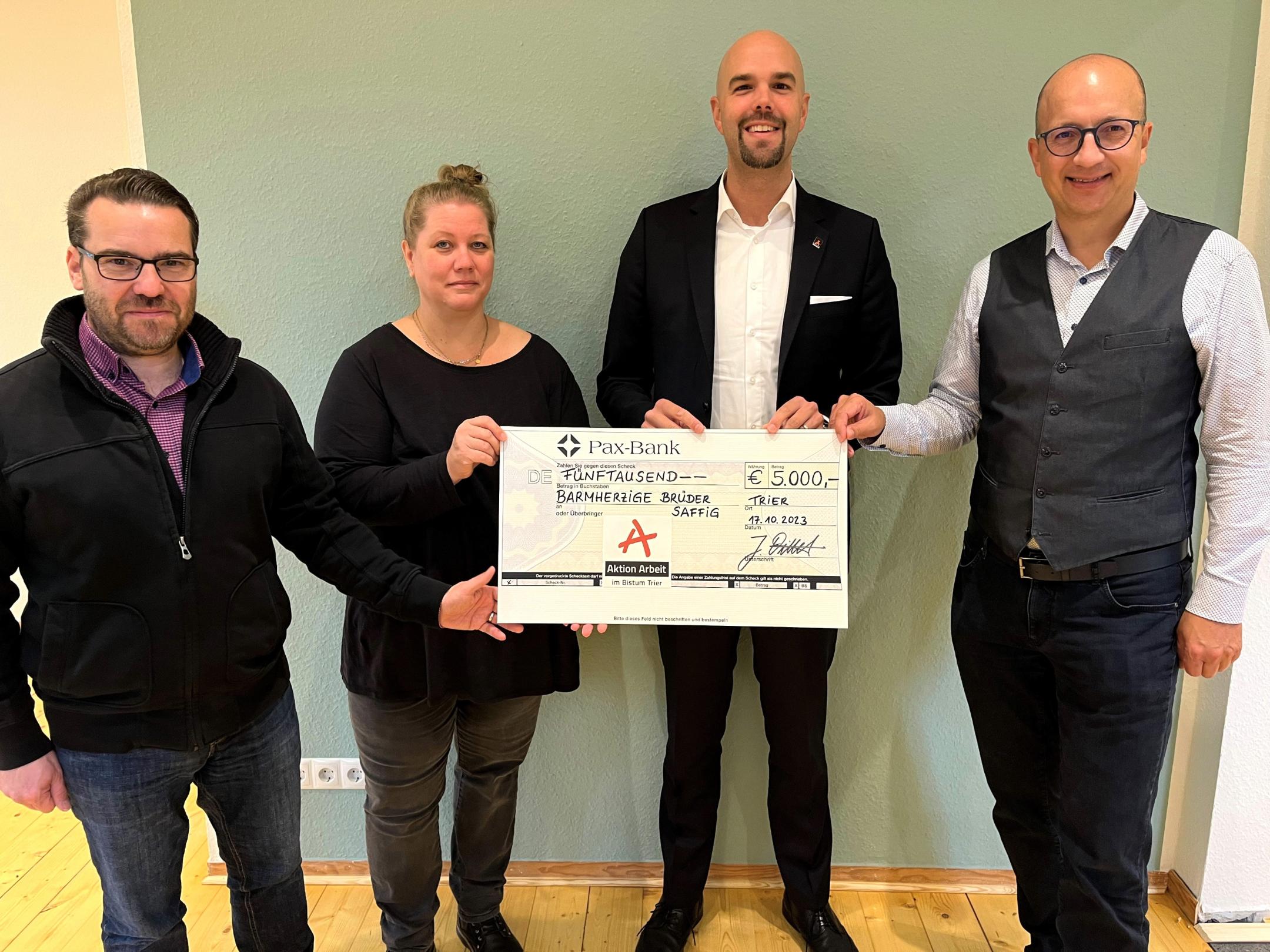 5.000 Euro erhielt das Projekt der Barmherzigen Brüder Saffig